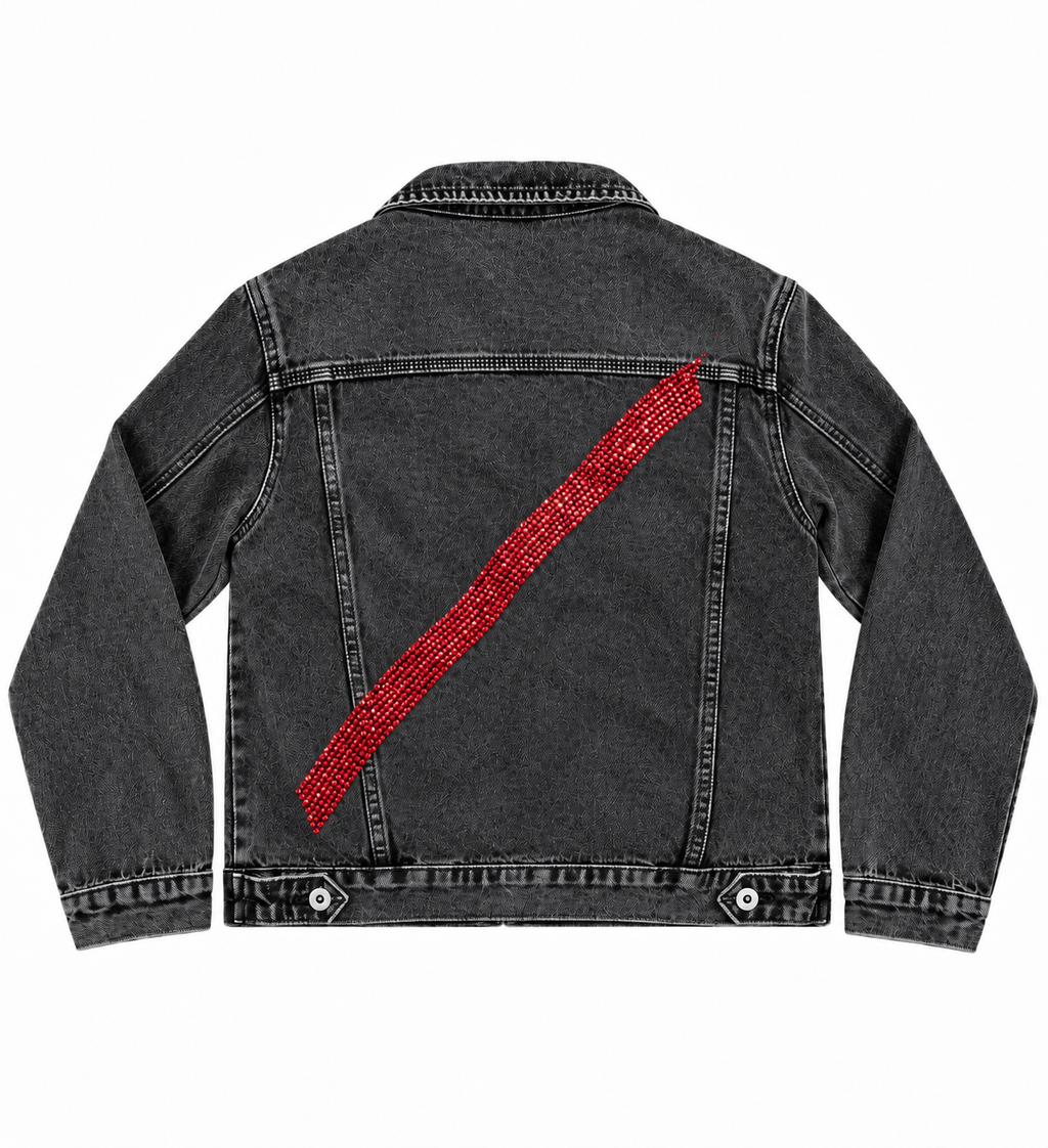 Denim Jacket with Greek Fire Slash